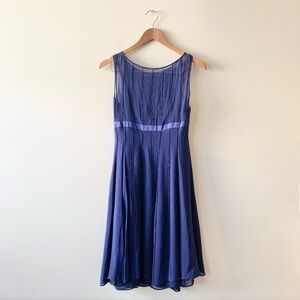 VINTAGE Talbots Petites Navy Beaded Sleeveless Midi Dress